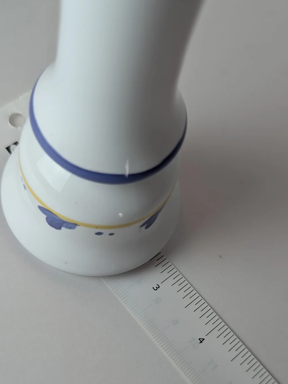 Herend‎ White Ceramic Candle Holders with Blue and Yellow Accents - Pair